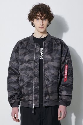 Alpha Industries geaca bomber MA-1 CS Camo barbati, culoarea negru, de tranzitie