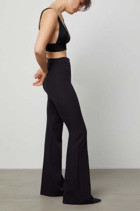 Answear Lab pantaloni femei, culoarea negru, evazati, high waist