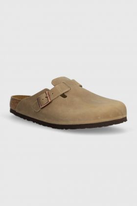 Birkenstock papuci din nubuc Boston SFB culoarea bej, 1018147