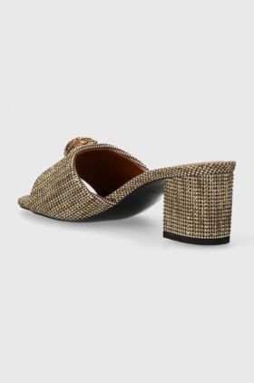 Kurt Geiger London papuci Kensington Block Mule femei, culoarea auriu, cu toc drept 9787540609