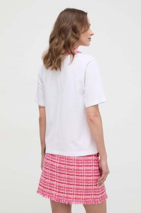 Karl Lagerfeld polo de bumbac culoarea alb