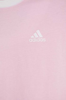 adidas tricou de bumbac pentru copii culoarea roz, neted