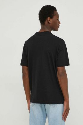 PS Paul Smith tricou din amestec de in culoarea negru, cu imprimeu