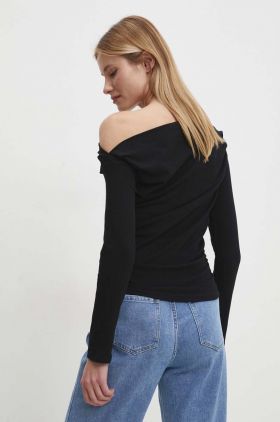 Answear Lab bluza femei, culoarea negru, neted