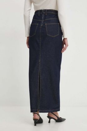 Answear Lab fusta jeans culoarea albastru marin, maxi, drept