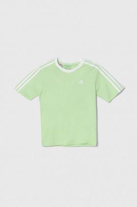 adidas tricou de bumbac pentru copii culoarea verde, neted