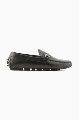 Emporio Armani mocasini de piele barbati, culoarea negru, X4B151 XN882 K001