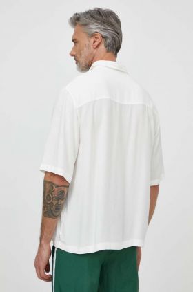 Armani Exchange camasa barbati, culoarea alb, cu guler clasic, relaxed