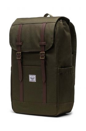 Herschel rucsac Retreat Backpack culoarea verde, mare, neted