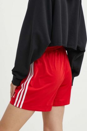 adidas Originals pantaloni scurți femei, culoarea roșu, cu imprimeu, high waist   IP2957