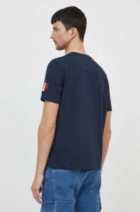 Aeronautica Militare tricou din bumbac barbati, culoarea albastru marin, cu imprimeu