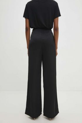 Answear Lab pantaloni femei, culoarea negru, lat, high waist