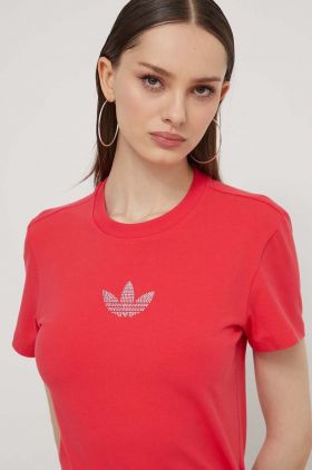 adidas Originals tricou femei, culoarea roșu IS4596