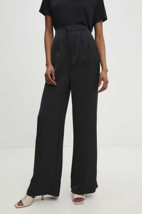 Answear Lab pantaloni femei, culoarea negru, lat, high waist