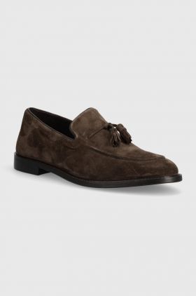 Gant mocasini din piele intoarsa Lozham barbati, culoarea maro, 28673513.G462