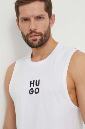 HUGO tricou din bumbac bărbați, culoarea alb 50510189