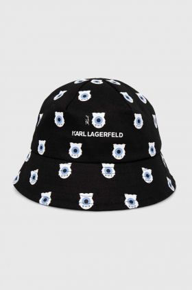 Karl Lagerfeld palarie din bumbac culoarea negru, bumbac