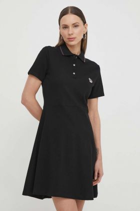 PS Paul Smith rochie din bumbac culoarea negru, mini, evazati