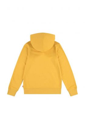 Levi's bluza copii LVB MINI BATWING PULL OVER HOO culoarea galben, cu glugă, neted