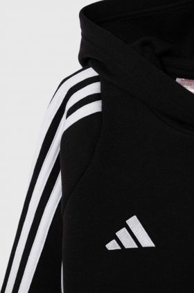 adidas Performance bluza copii TIRO24 SWHOODY culoarea negru, cu glugă, cu imprimeu