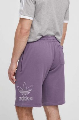 adidas Originals pantaloni scurti din bumbac culoarea violet, IR8003