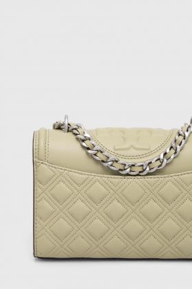 Tory Burch poseta de piele culoarea verde