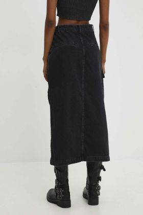 Answear Lab fusta jeans culoarea negru, midi, drept
