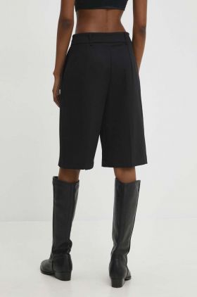 Answear Lab pantaloni scurti femei, culoarea negru, neted, high waist