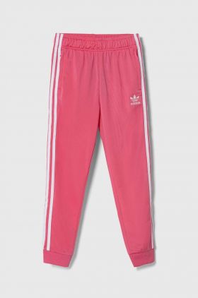 adidas Originals pantaloni de trening pentru copii culoarea roz, cu imprimeu