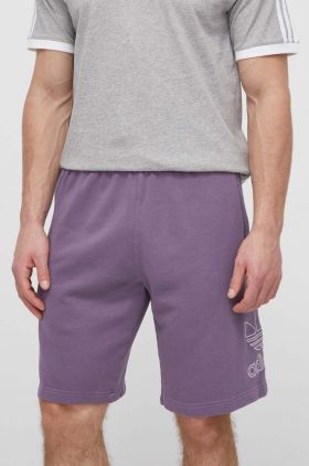 adidas Originals pantaloni scurti din bumbac culoarea violet, IR8003