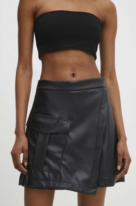 Answear Lab fustă pantaloni culoarea negru, neted, high waist