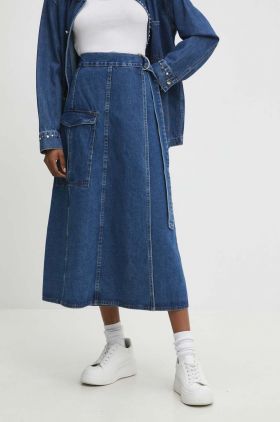 Answear Lab fusta jeans midi, evazati