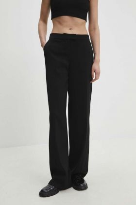 Answear Lab pantaloni femei, culoarea negru, drept, high waist