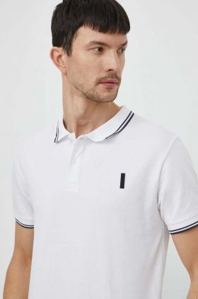 Bomboogie tricou polo barbati, culoarea alb, neted