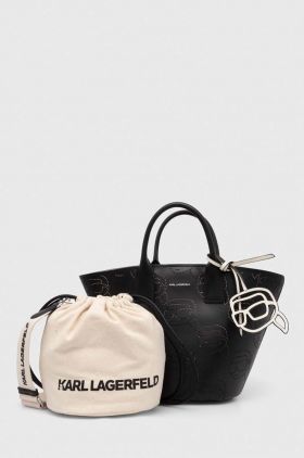 Karl Lagerfeld poseta de piele culoarea negru