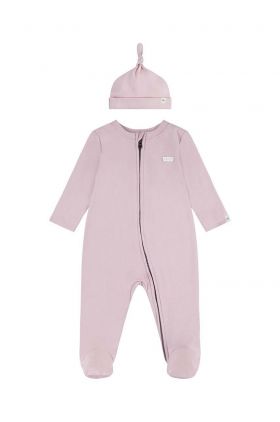 Levi's salopeta din bumbac pentru bebelusi LVN FOOTED COVERALL & HAT SET