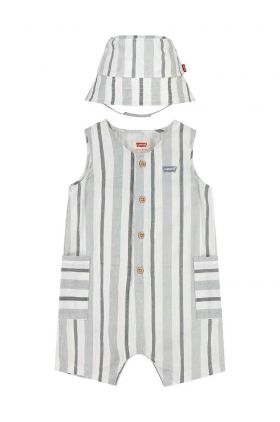 Levi's salopete pentru copii din amestec de in LVB STRIPE ROMPER & BUCKET HAT