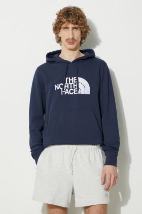 The North Face hanorac de bumbac M Light Drew Peak Pullover Hoodie barbati, culoarea albastru marin, cu glugă, cu imprimeu, NF00A0TE8K21