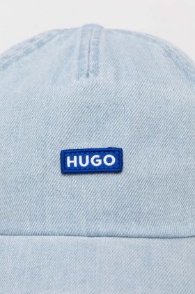 HUGO Blue șapcă de baseball din denim cu imprimeu 50522279