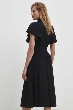 Answear Lab rochie culoarea negru, midi, evazati