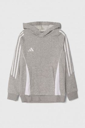 adidas Performance bluza copii TIRO24 SWHOODY culoarea gri, cu glugă, melanj