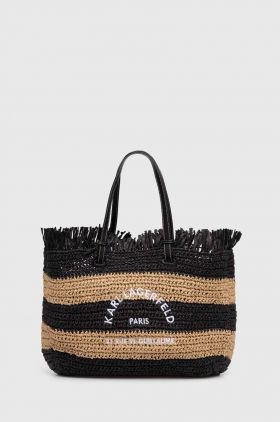 Karl Lagerfeld geanta de plaja culoarea negru