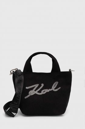 Karl Lagerfeld poseta culoarea negru