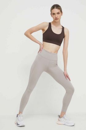 Reebok leggins de antrenament LUX COLLECTION culoarea gri, neted