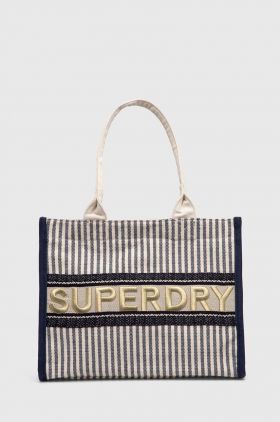 Superdry poseta culoarea albastru marin