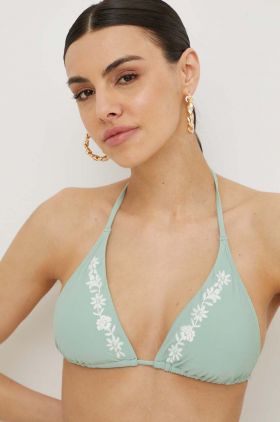 Hollister Co. sutien de baie culoarea verde, cupa usor rigidizata