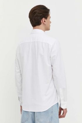 Abercrombie & Fitch camasa barbati, culoarea alb, cu guler button-down, regular
