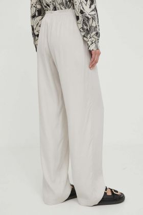 Marc O'Polo pantaloni femei, culoarea gri, drept, high waist