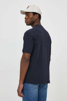 BOSS Orange tricou din bumbac bărbați, culoarea bleumarin, uni 50511084