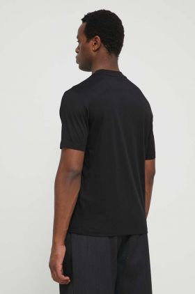 Emporio Armani tricou din bumbac barbati, culoarea negru, cu imprimeu